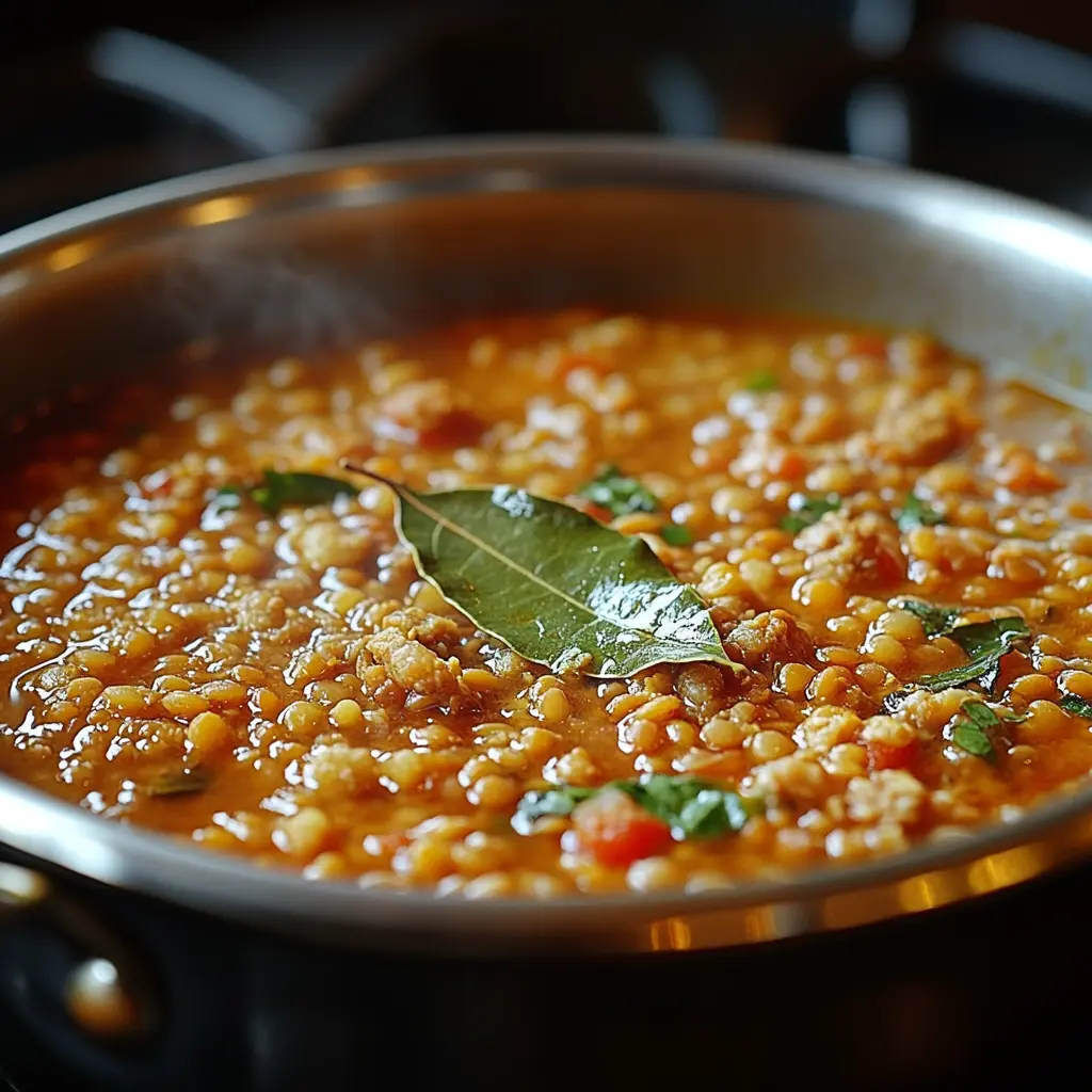 Cooking green lentils for spring salad