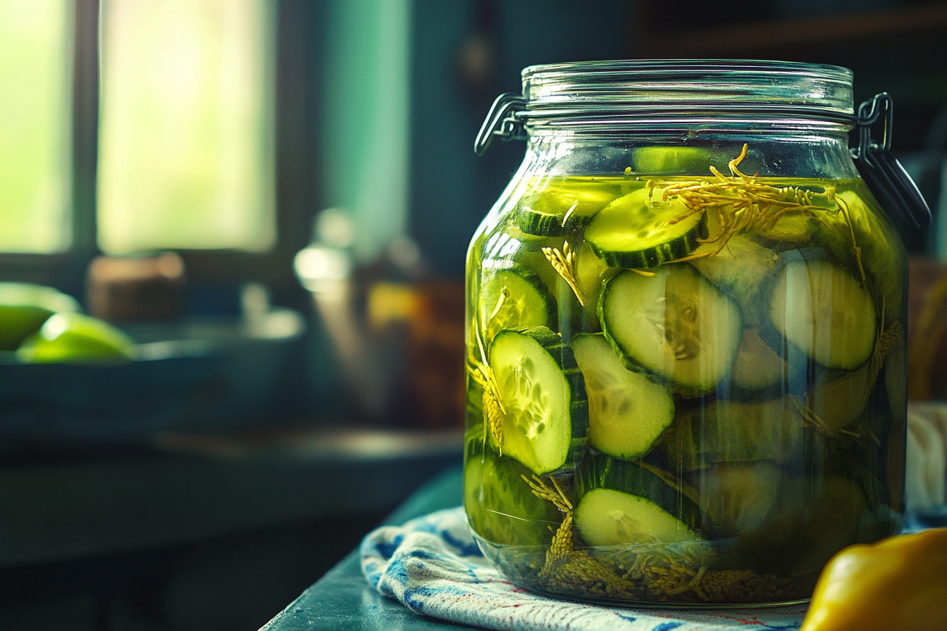 A variety of vinegars for pickling cucumbers, including white vinegar, apple cider vinegar, and rice vinegar.